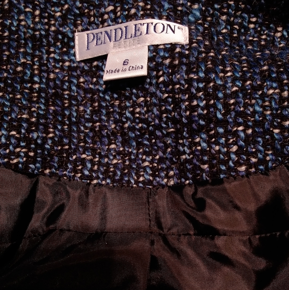 Pendleton Navy Tweed Button-Front Women's Jacket Size 6 - Picture 11 of 12